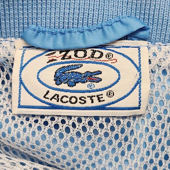 VINTAGE IZOD LACOSTE Jacket Mens Medium Blue Windbreaker 90s Retro Vented Light - Picture 12 of 15